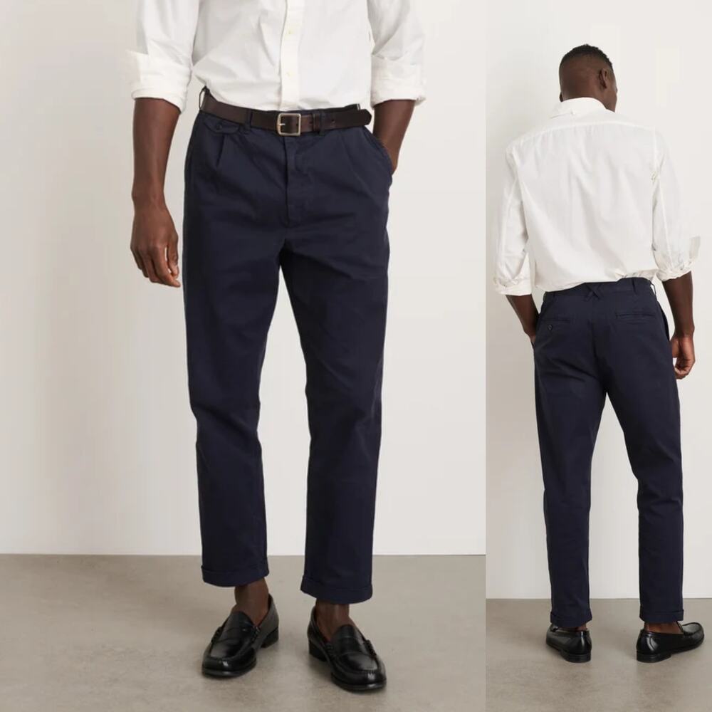 ALEX MILL Standard Pleated Pant Chino Dark Navy size 31